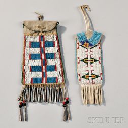 Two Plains Beaded Hide Pouches